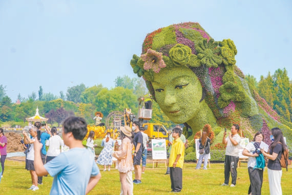 北京國際鮮花港花海絢爛，靜待客來。
