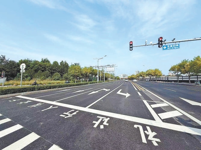 京榆舊線與通運路口改造後，通行效率大幅提升。