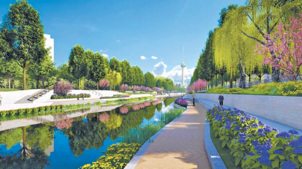 “水岸花園”效果圖。