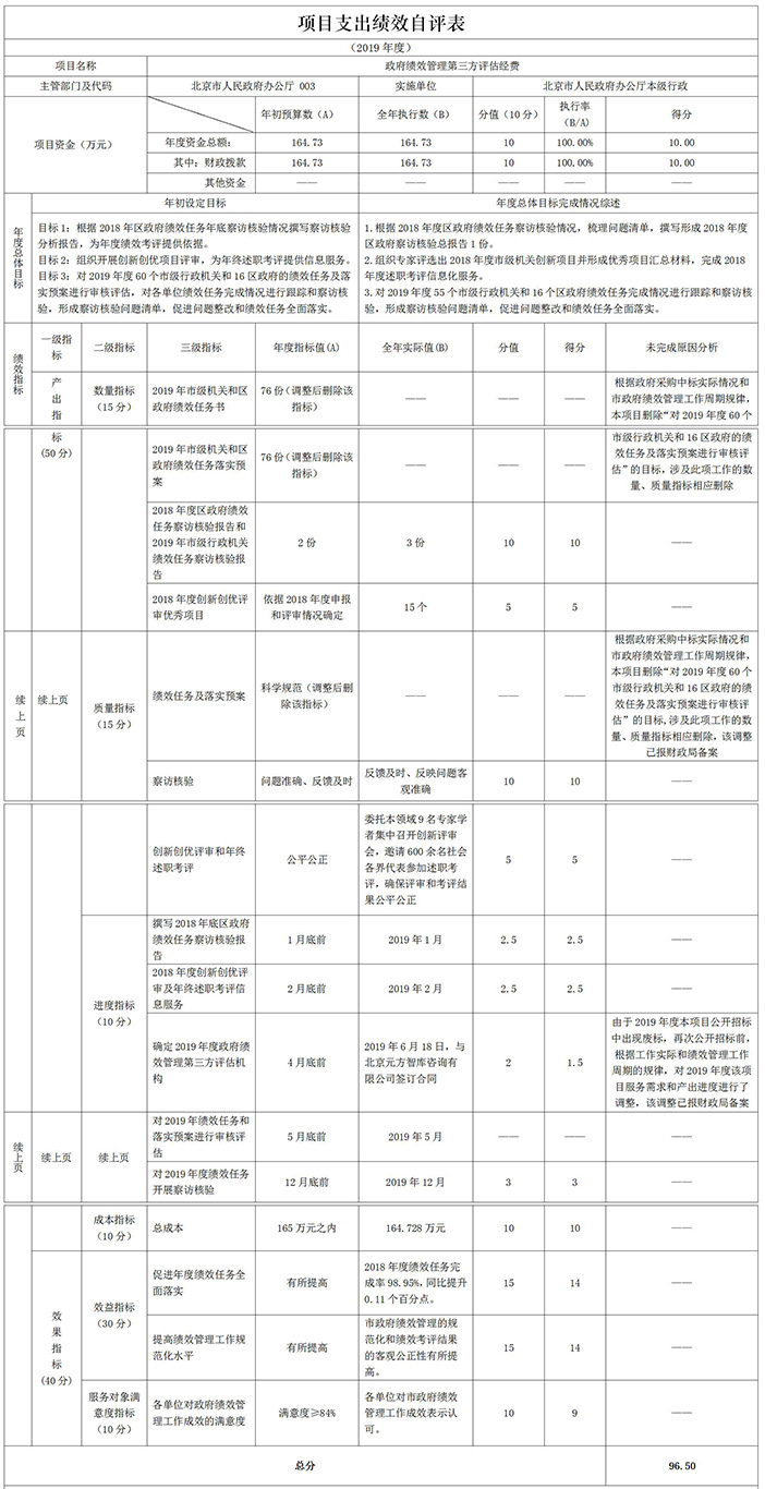 項目績效自評表