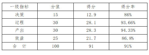 綜合評價得分情況表