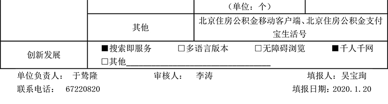北京住房公積金管理中心2019年政府網站年度工作報表