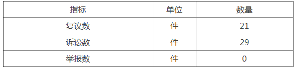 複議、訴訟及舉報情況統計表