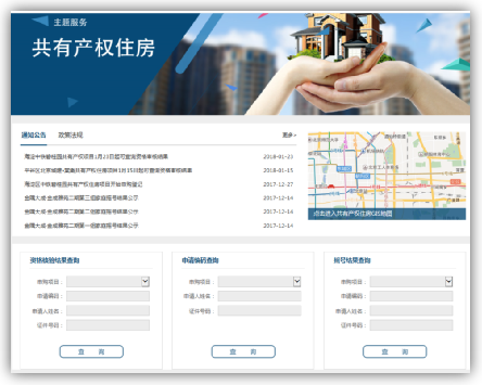 門戶網站“共有產權住房”主題服務
