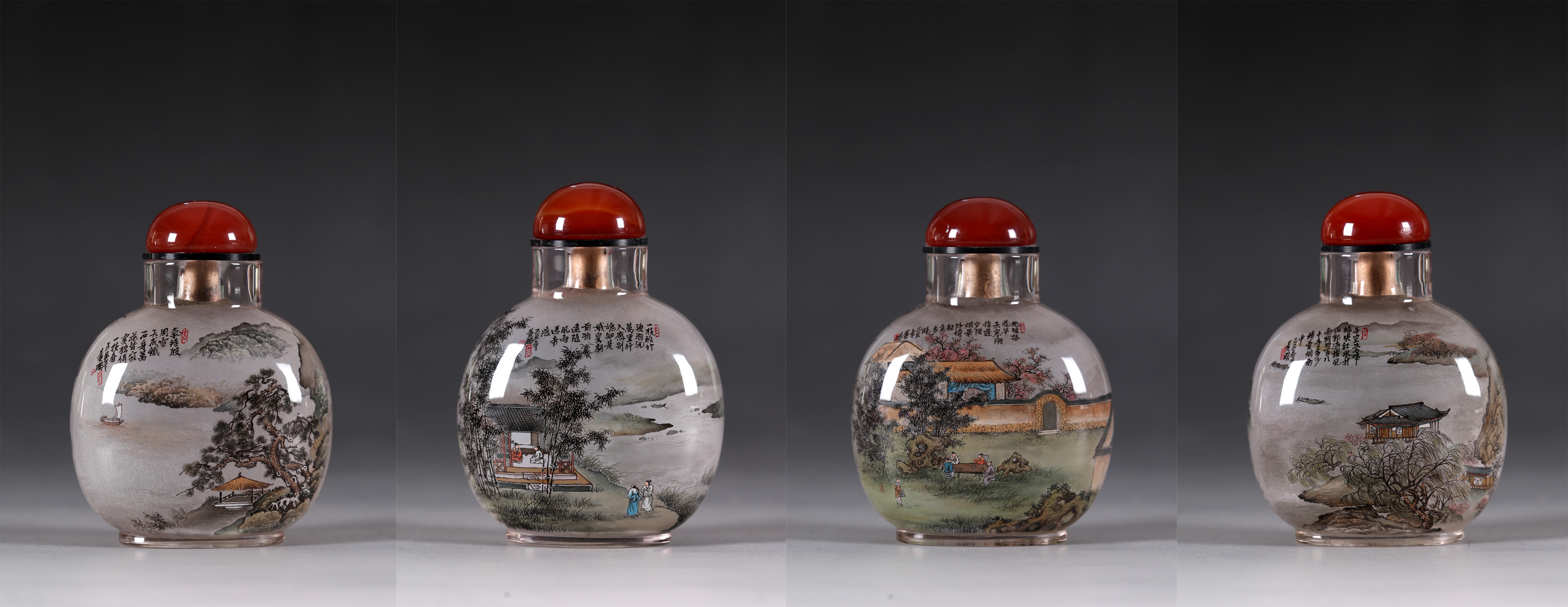 內畫鼻煙壺-四季山水