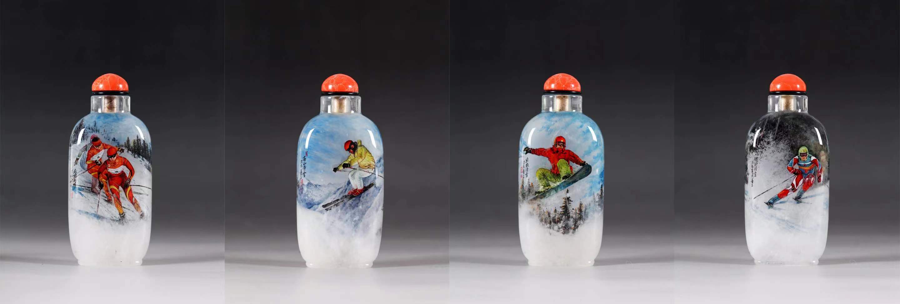 內畫鼻煙壺-冰雪冬奧