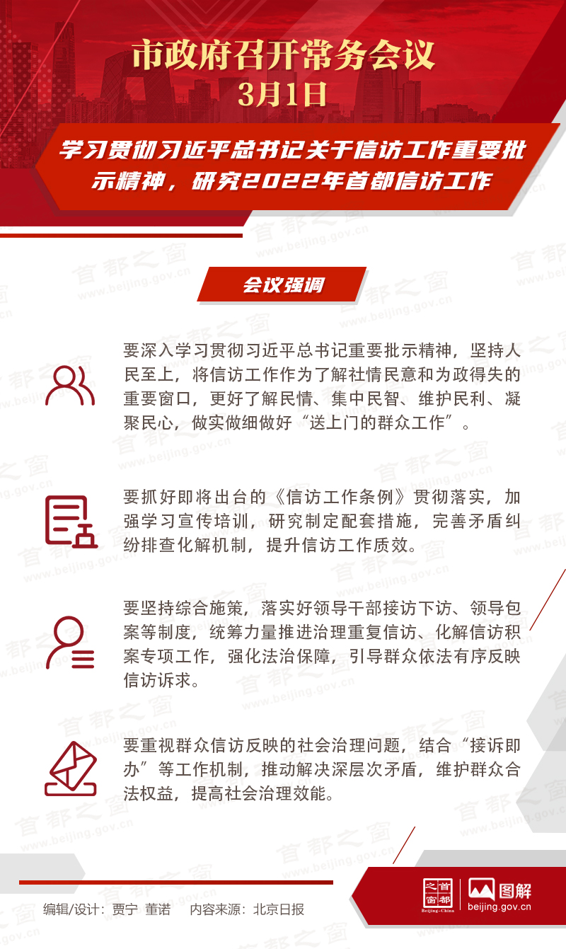市政府常務會議:學習貫徹習近平總書記關於信訪工作重要批示精神,研究2022年首都信訪工作 市政府常務會議:學習貫徹習近平總書記關於信訪工作重要批示精神,研究2022年首都信訪工作