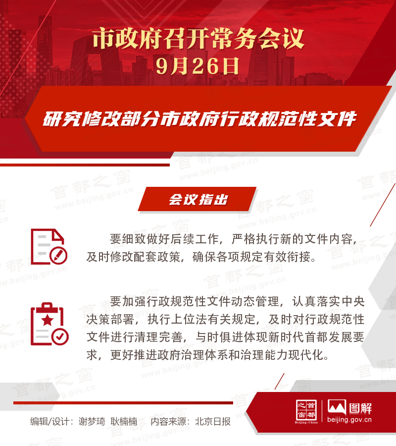 研究修改部分市政府行政規範性文件