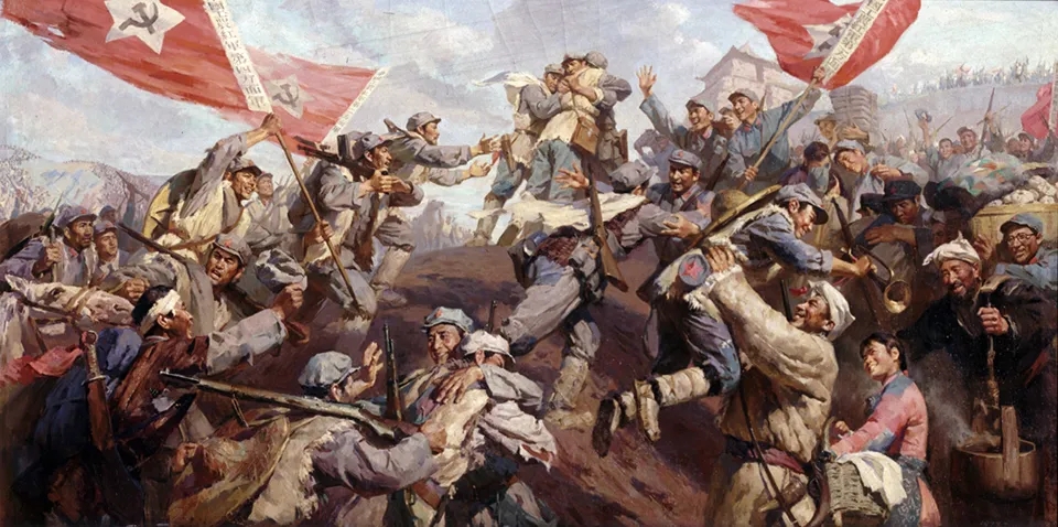 油畫 《三大主力會師》