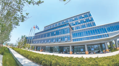 臨空經濟區（廊坊）內一家即將投用的運營基地外景。