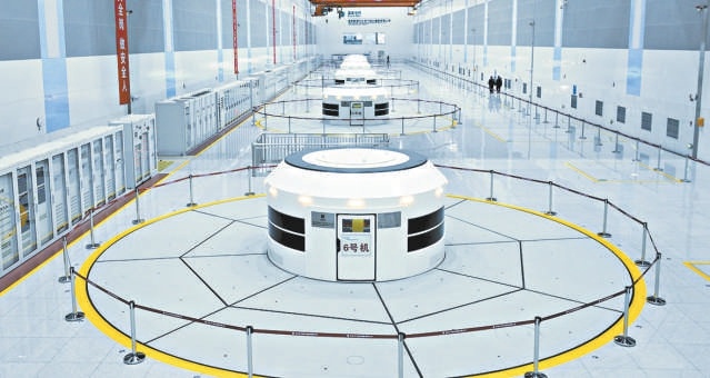 這是豐寧抽水蓄能電站地下廠房（無人機照片）。