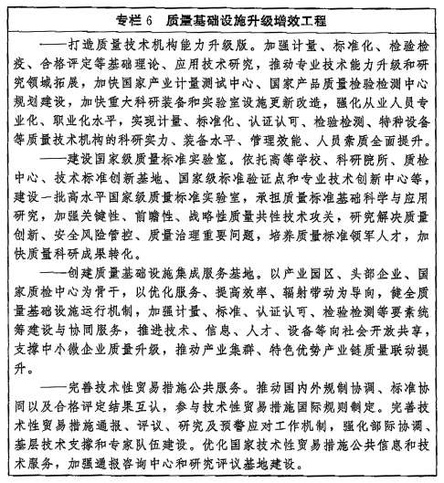 中共中央國務院印發《質量強國建設綱要》