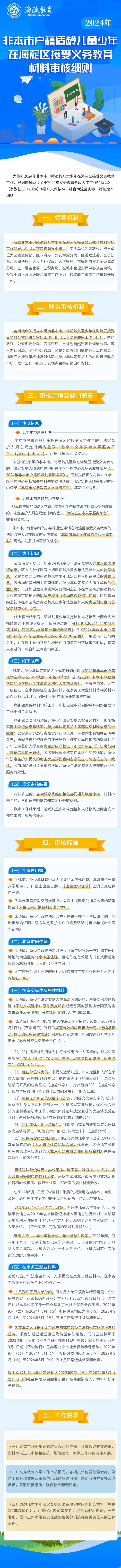 北京市海澱區人民政府關於印發《2024年非本市戶籍適齡兒童少年在海澱區接受義務教育材料審核細則》的通知