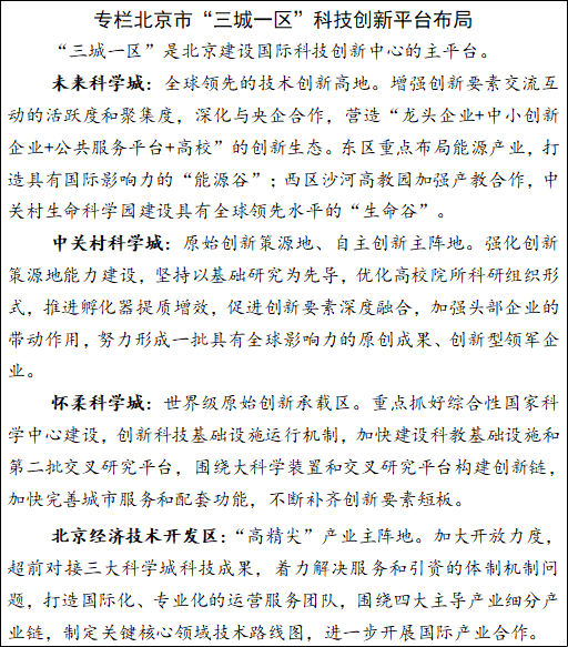 專欄 北京市“三城一區”科技創新平台布局.png