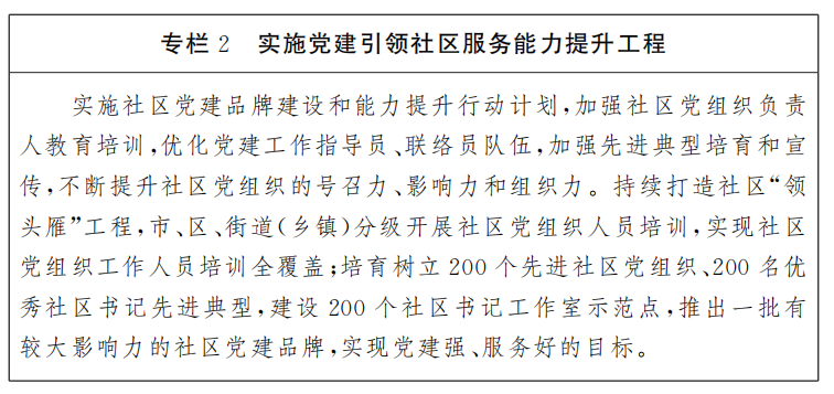 專欄2實施黨建引領社區服務能力提升工程 專欄2實施黨建引領社區服務能力提升工程