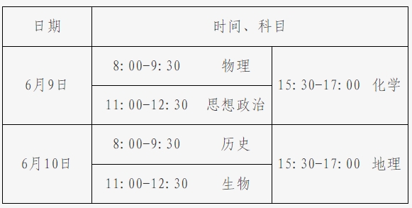 學考等級考時間安排